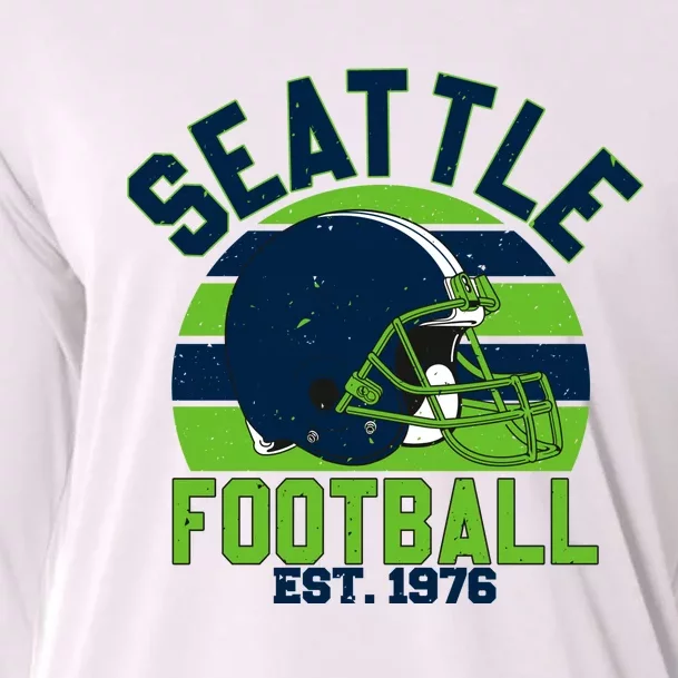 Seattle Seahawk Football Est 1976 Team Supporter Cooling Performance Long Sleeve Crew