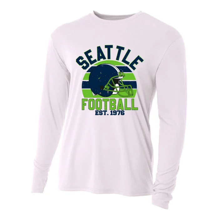 Seattle Seahawk Football Est 1976 Team Supporter Cooling Performance Long Sleeve Crew