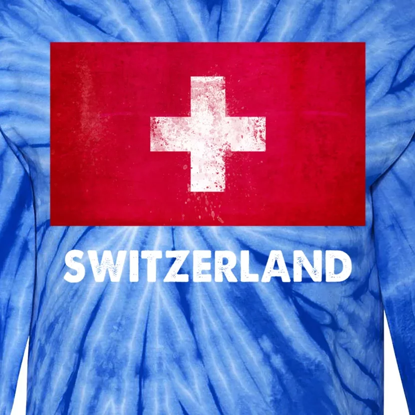 Swiss Switzerland Flag Cute Gift Tie-Dye Long Sleeve Shirt