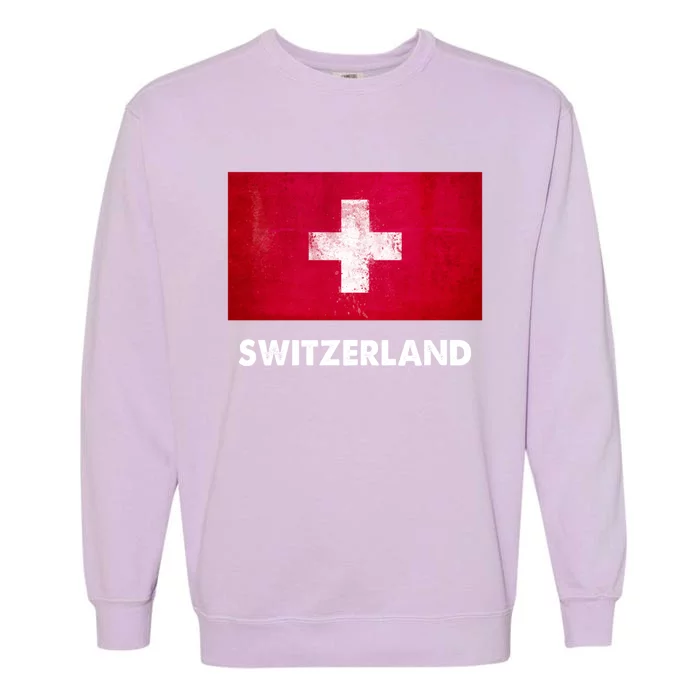 Swiss Switzerland Flag Cute Gift Garment-Dyed Sweatshirt