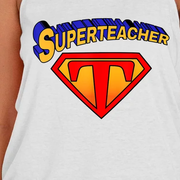 Superteacher Superhero Funny Teacher Gift Idea Women's Knotted Racerback Tank