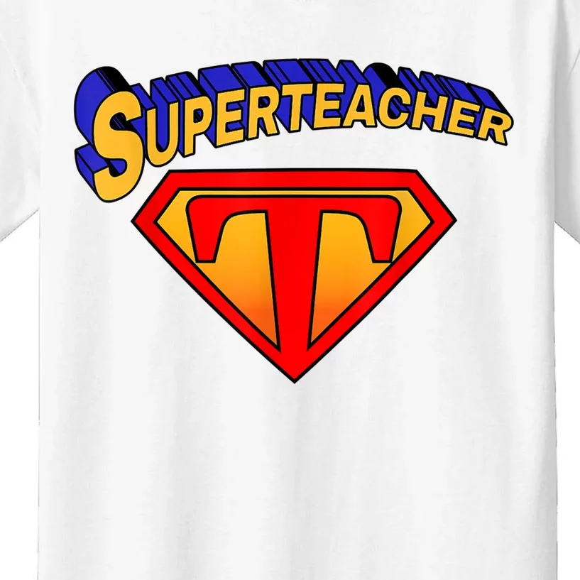 Superteacher Superhero Funny Teacher Gift Idea Kids T-Shirt