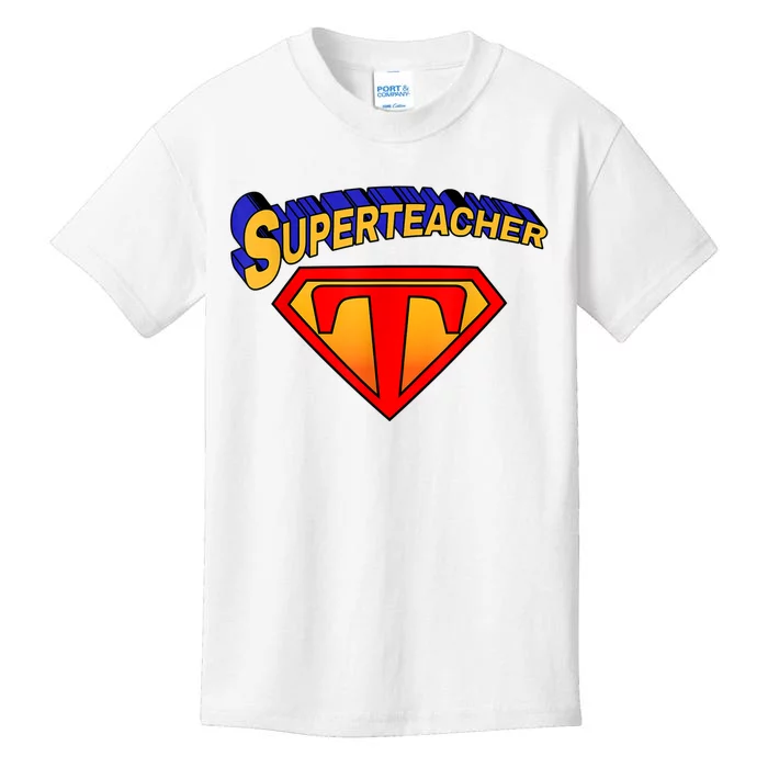 Superteacher Superhero Funny Teacher Gift Idea Kids T-Shirt