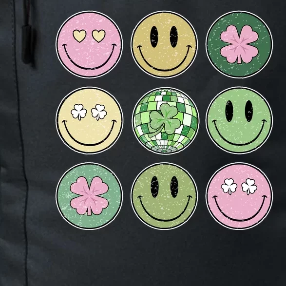 Shamrock Smile Face Disco Retro Groovy St Patricks Day Lucky Daily Commute Backpack