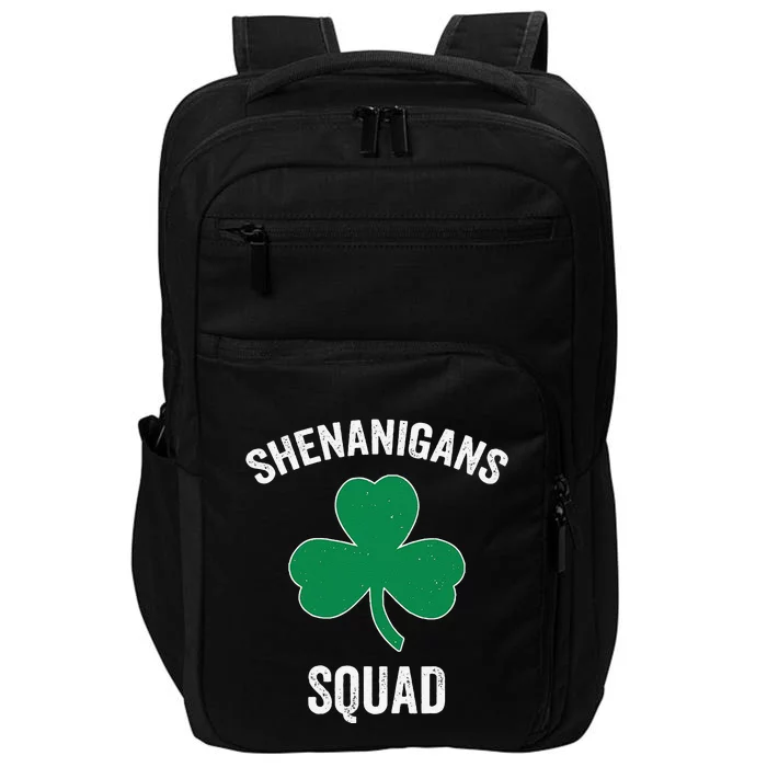 Shenanigans Squad Funny Irish Shamrock St Patricks Day Impact Tech Backpack