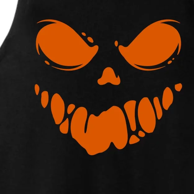 Scary Spooky Face Halloween Gift Ladies Tri-Blend Wicking Tank