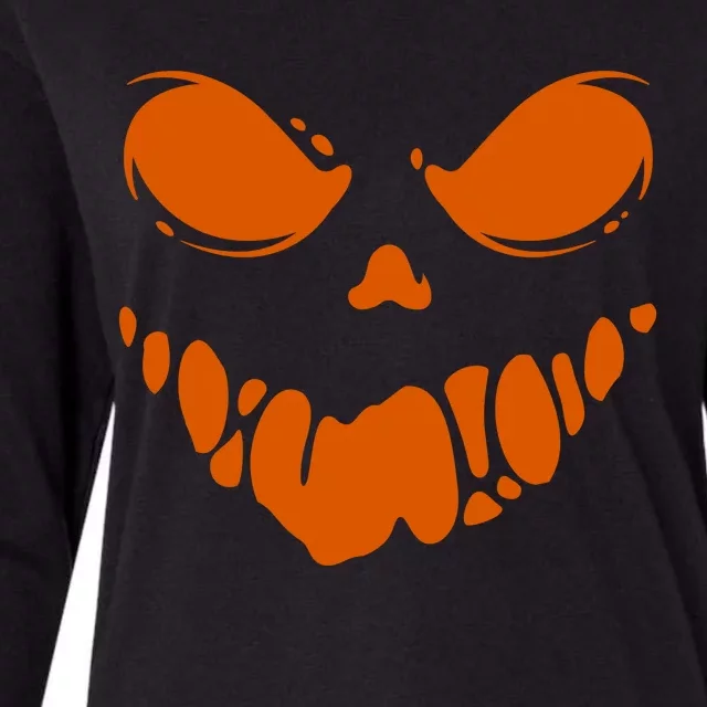 Scary Spooky Face Halloween Gift Womens Cotton Relaxed Long Sleeve T-Shirt