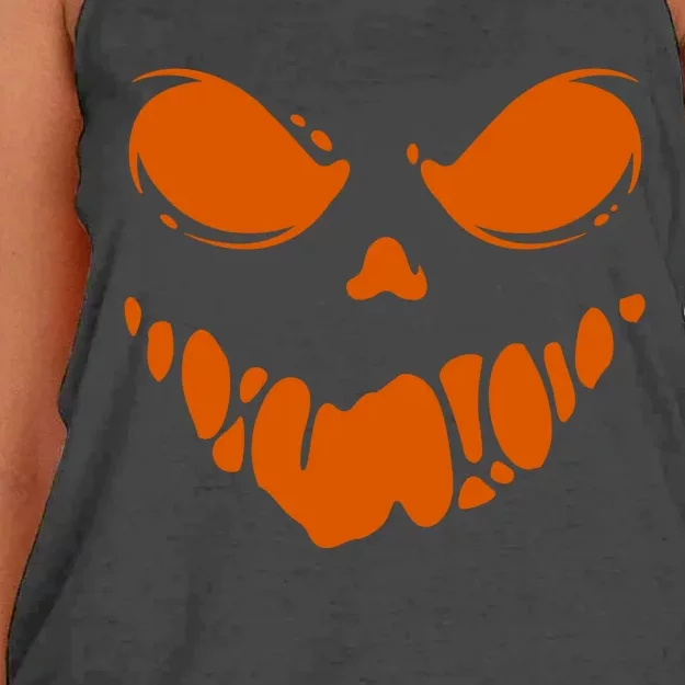 Scary Spooky Face Halloween Gift Women's Knotted Racerback Tank