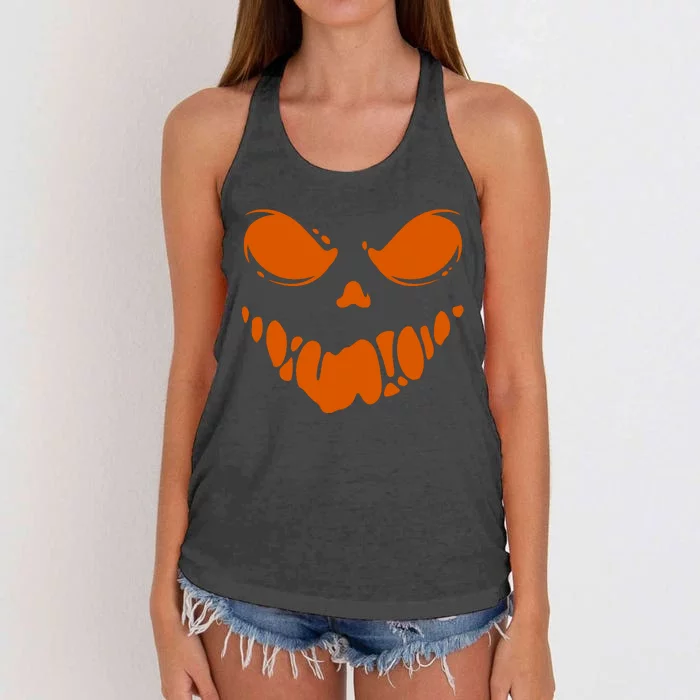 Scary Spooky Face Halloween Gift Women's Knotted Racerback Tank