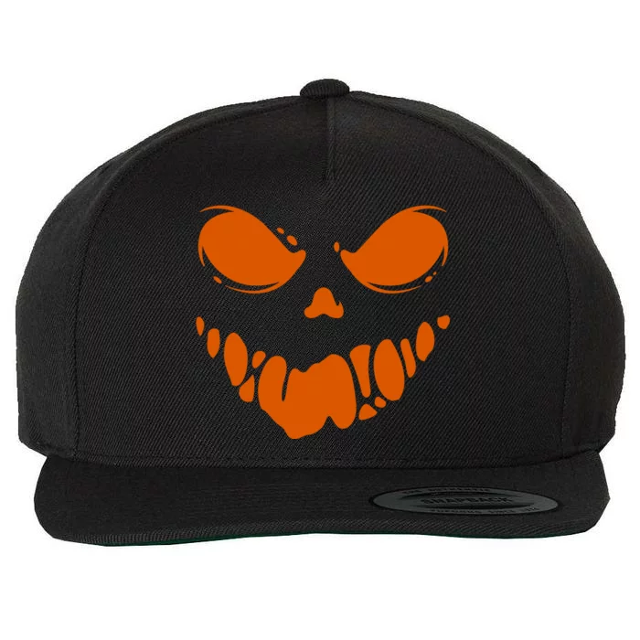 Scary Spooky Face Halloween Gift Wool Snapback Cap