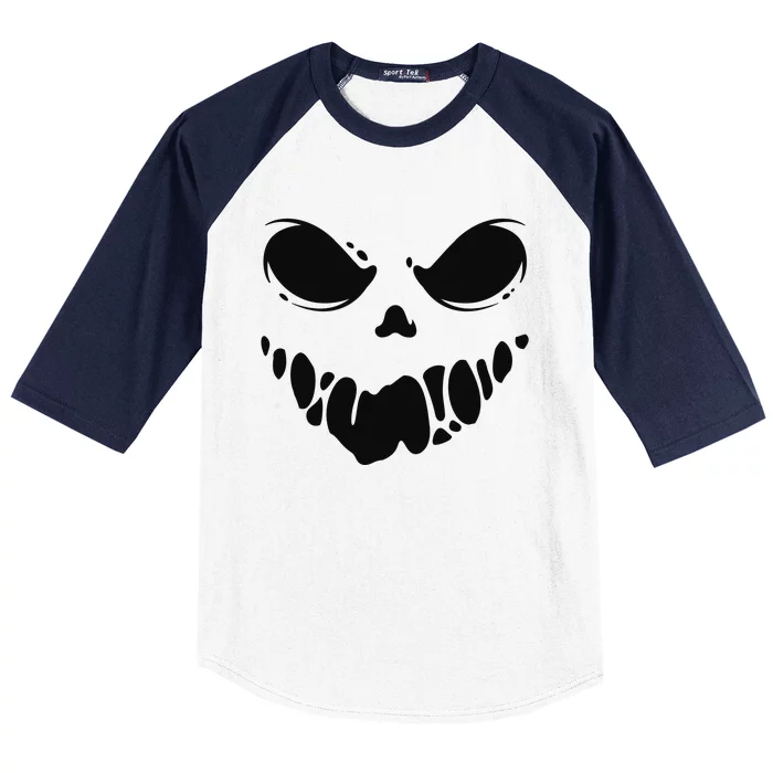 Scary Spooky Face Halloween Gift Baseball Sleeve Shirt