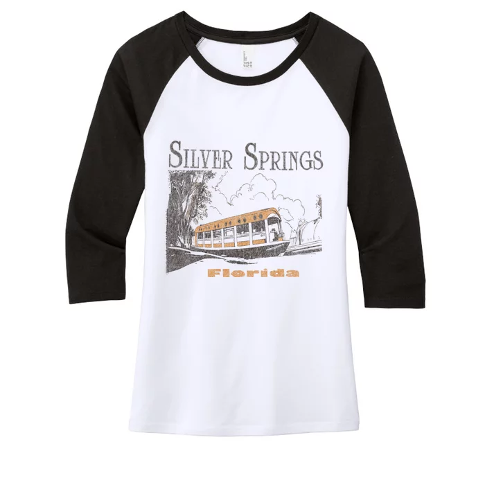 Silver Springs Florida Women's Tri-Blend 3/4-Sleeve Raglan Shirt