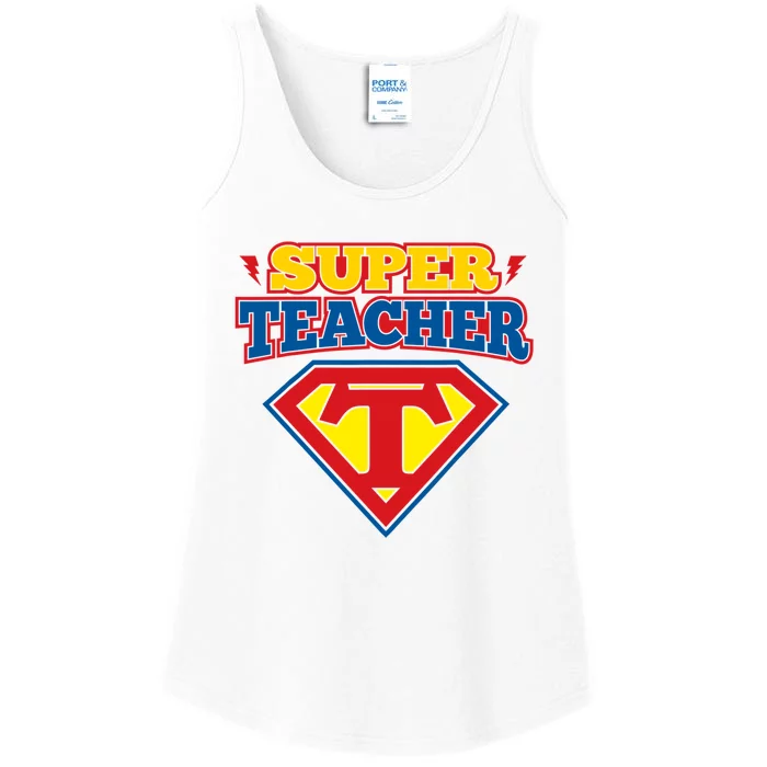 Superteacher Superhero Funny Teacher Gift Idea Ladies Essential Tank