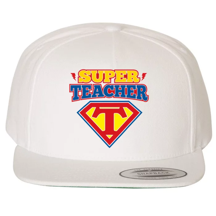 Superteacher Superhero Funny Teacher Gift Idea Wool Snapback Cap