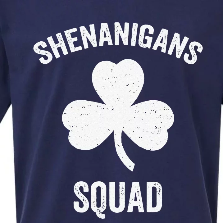 Shenanigans Squad Funny Irish Shamrock St Patricks Day Sueded Cloud Jersey T-Shirt