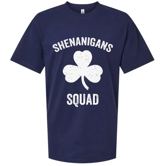 Shenanigans Squad Funny Irish Shamrock St Patricks Day Sueded Cloud Jersey T-Shirt