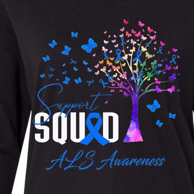 Support Squad For Als Awareness Womens Cotton Relaxed Long Sleeve T-Shirt