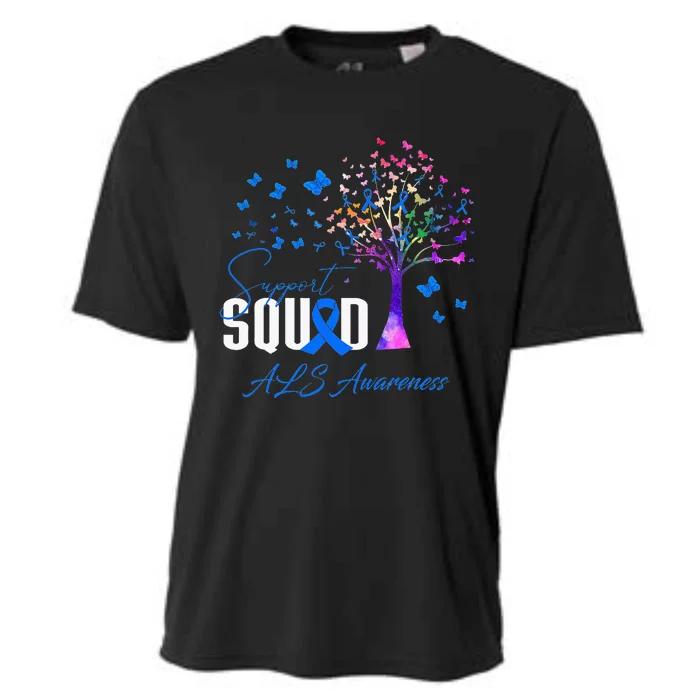 Support Squad For Als Awareness Cooling Performance Crew T-Shirt