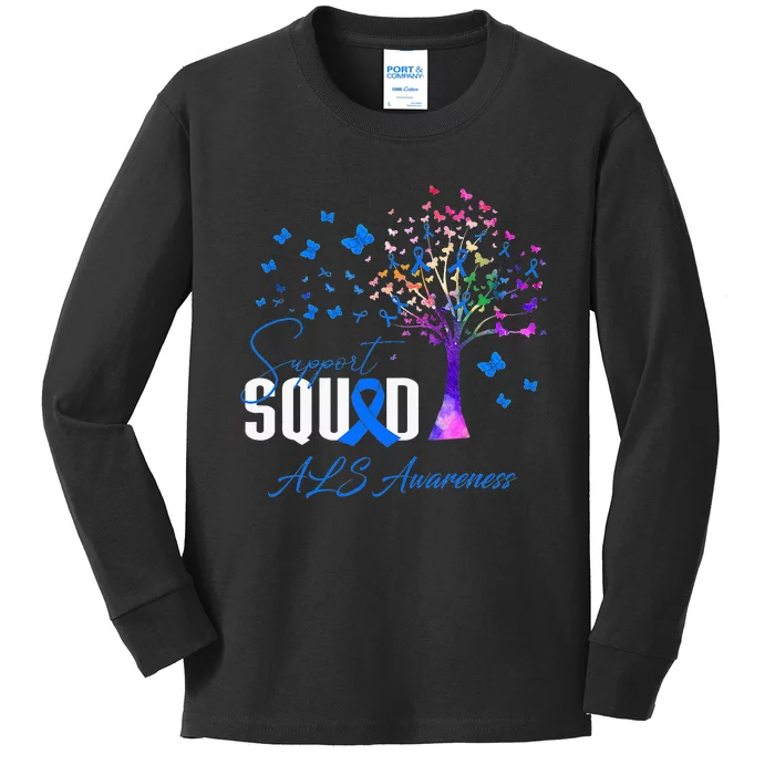 Support Squad For Als Awareness Kids Long Sleeve Shirt