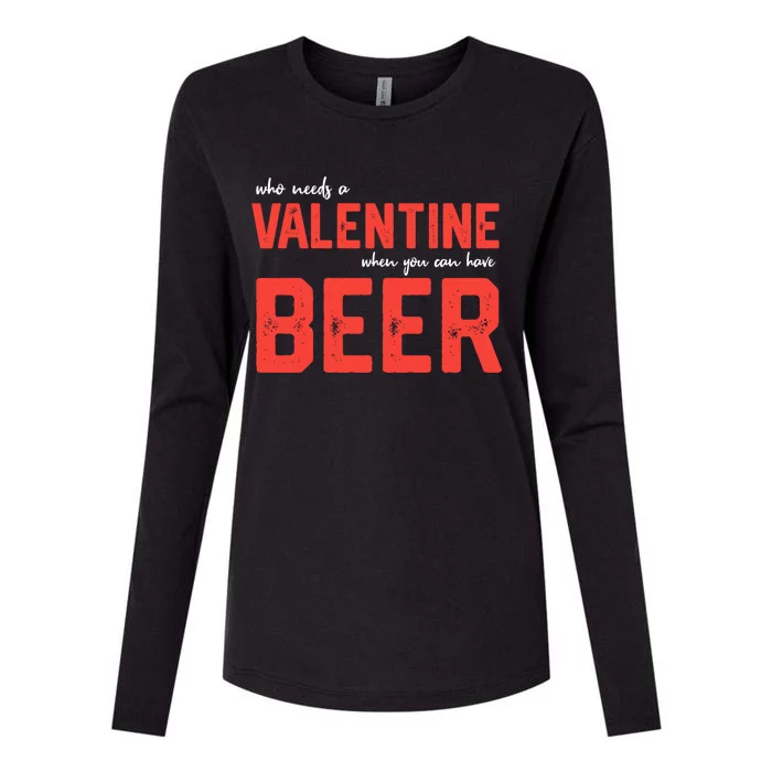 Single 'S Funny Anti Valentines Day Beer Ing Great Gift Womens Cotton Relaxed Long Sleeve T-Shirt