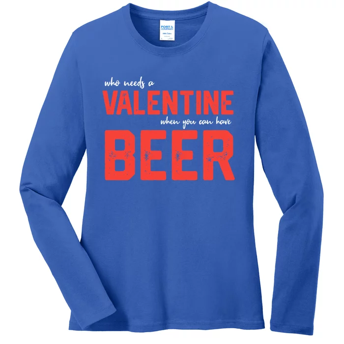 Single 'S Funny Anti Valentines Day Beer Ing Great Gift Ladies Long Sleeve Shirt