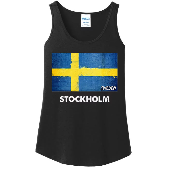 Stockholm Sweden Flag Stockholm Ladies Essential Tank