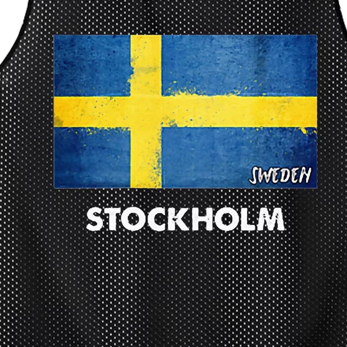 Stockholm Sweden Flag Stockholm Mesh Reversible Basketball Jersey Tank