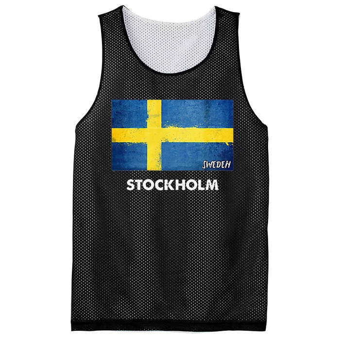 Stockholm Sweden Flag Stockholm Mesh Reversible Basketball Jersey Tank