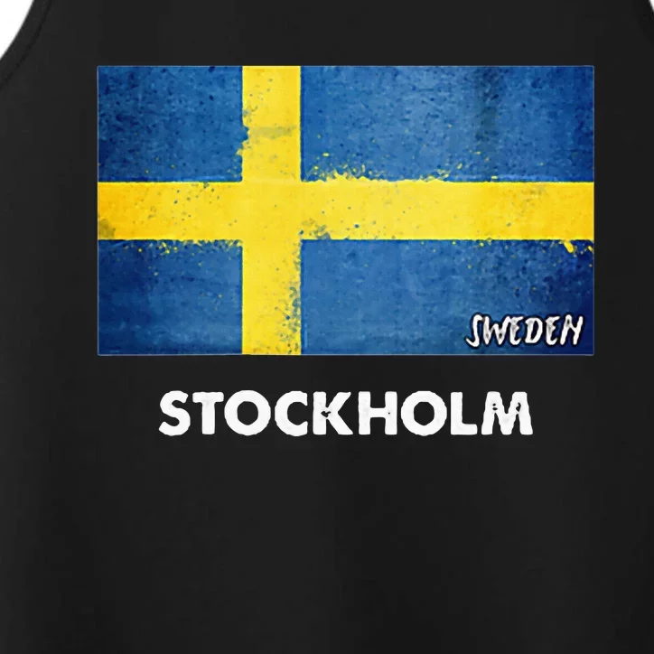 Stockholm Sweden Flag Stockholm Performance Tank