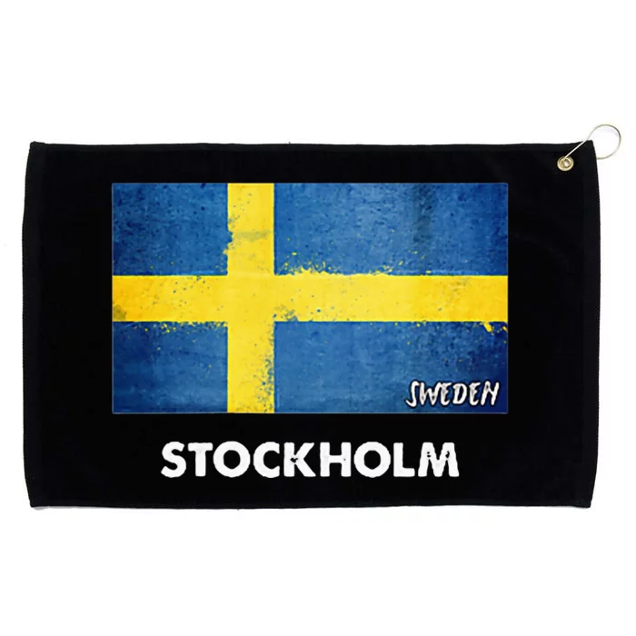 Stockholm Sweden Flag Stockholm Grommeted Golf Towel