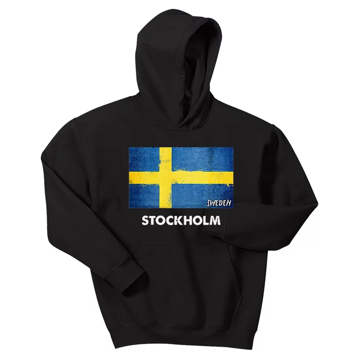 Stockholm Sweden Flag Stockholm Kids Hoodie