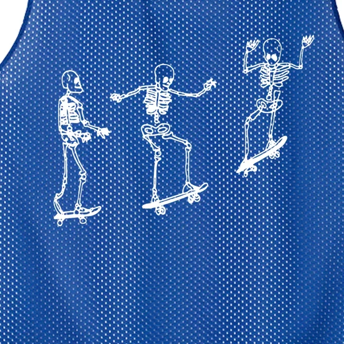 Skateboarding Skeleton Funny Skater Skating Aesthetic Gift Mesh Reversible Basketball Jersey Tank