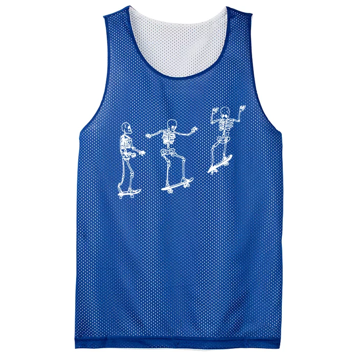 Skateboarding Skeleton Funny Skater Skating Aesthetic Gift Mesh Reversible Basketball Jersey Tank