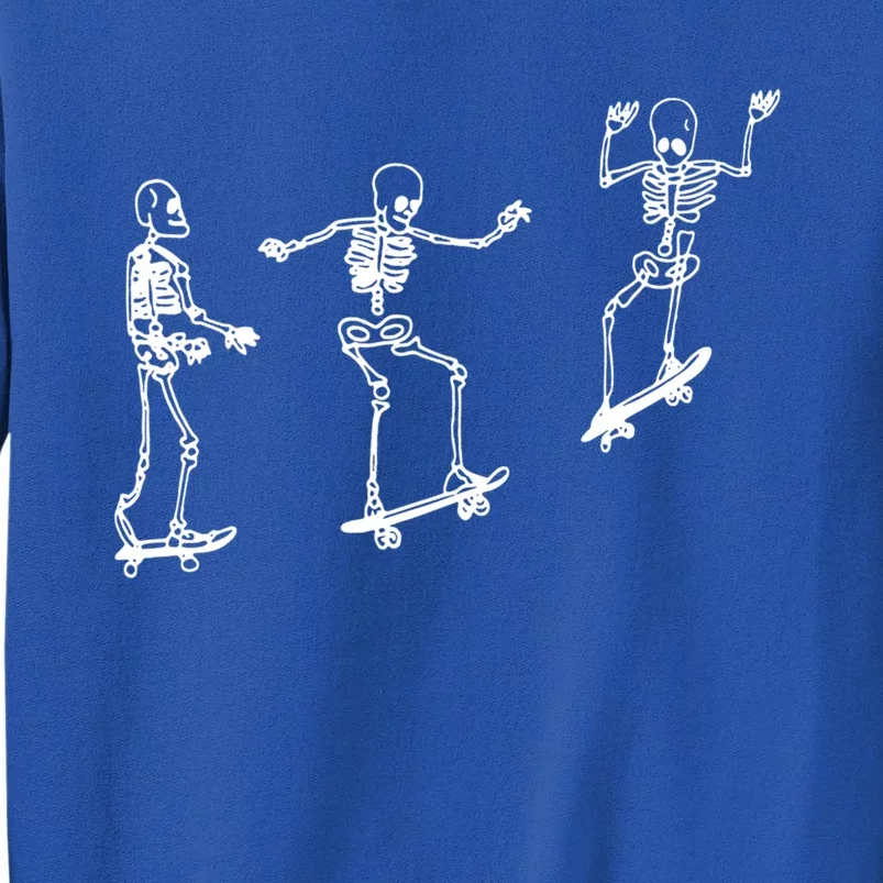 Skateboarding Skeleton Funny Skater Skating Aesthetic Gift Tall Sweatshirt