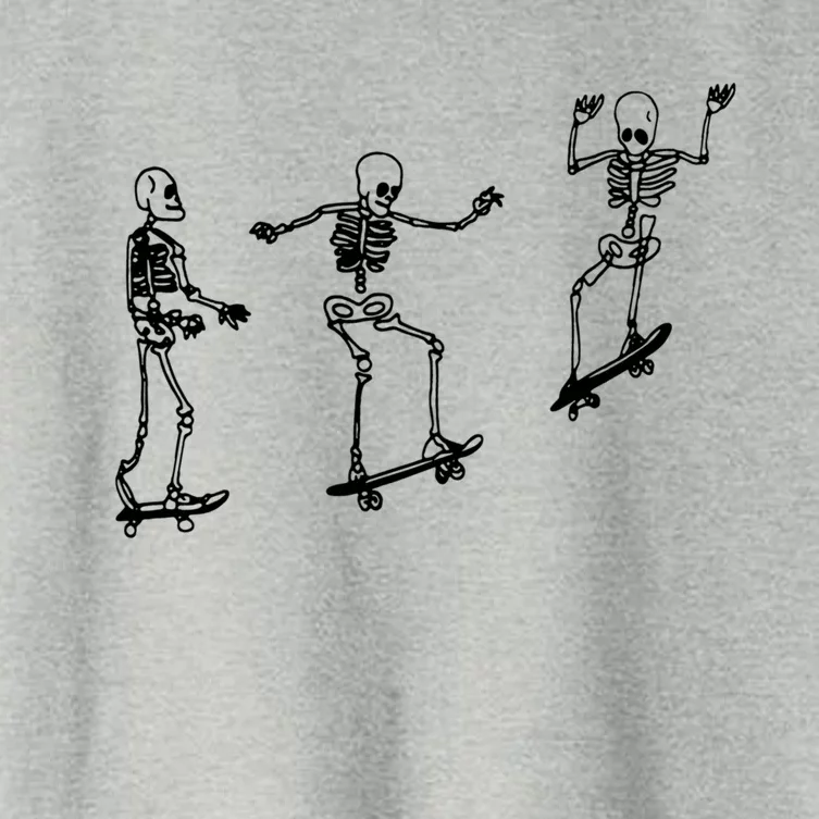 Skateboarding Skeleton Funny Skater Skating Aesthetic Gift Women's Crop Top Tee