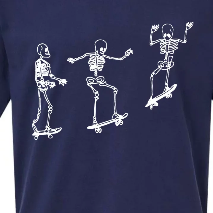 Skateboarding Skeleton Funny Skater Skating Aesthetic Gift Sueded Cloud Jersey T-Shirt