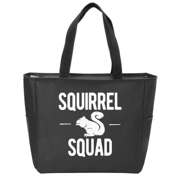 Squirrel Squad Funny Zip Tote Bag