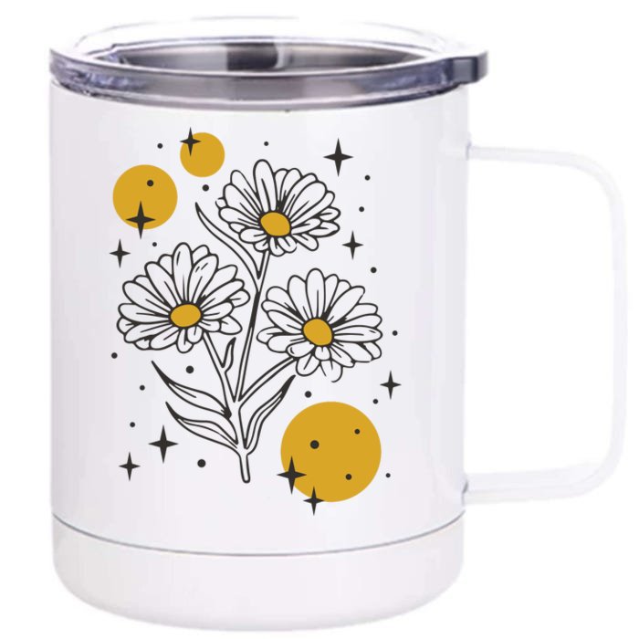 Sunflower Spring Floral Front & Back 12oz Stainless Steel Tumbler Cup