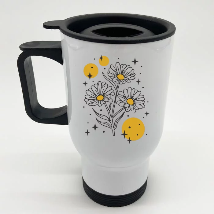 Sunflower Spring Floral Front & Back Stainless Steel Travel Mug