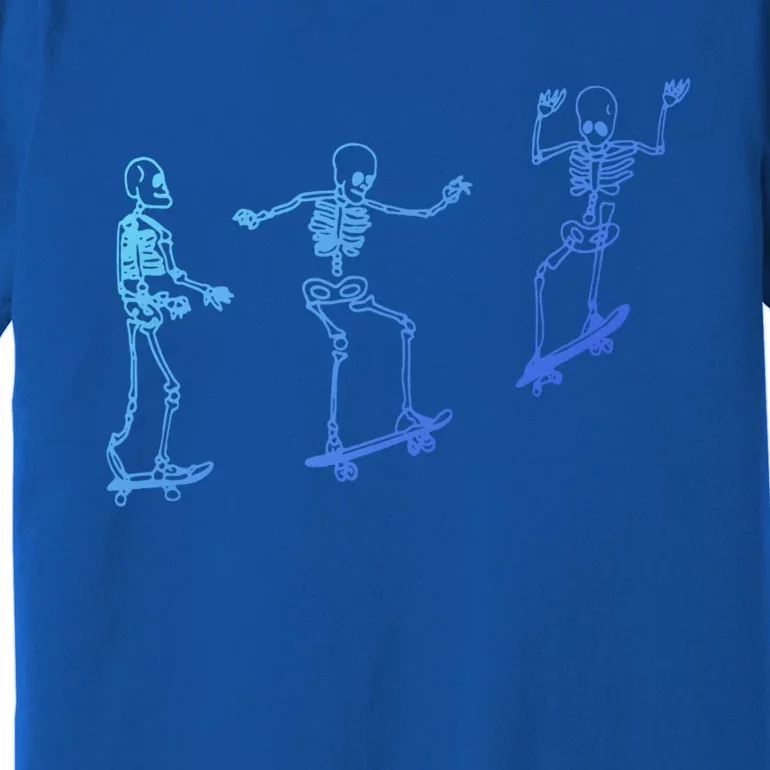 Skateboarding Skeleton Funny Skater Skating Aesthetic Gift Premium T-Shirt