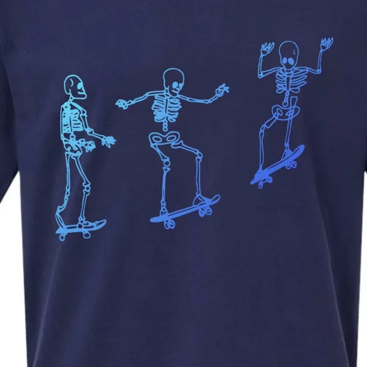 Skateboarding Skeleton Funny Skater Skating Aesthetic Gift Sueded Cloud Jersey T-Shirt