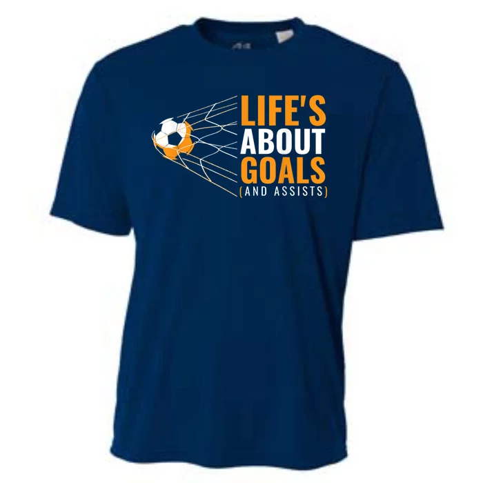 Soccer Shirt for Boys | 'Life's About Goals' | Boys Soccer Cooling Performance Crew T-Shirt