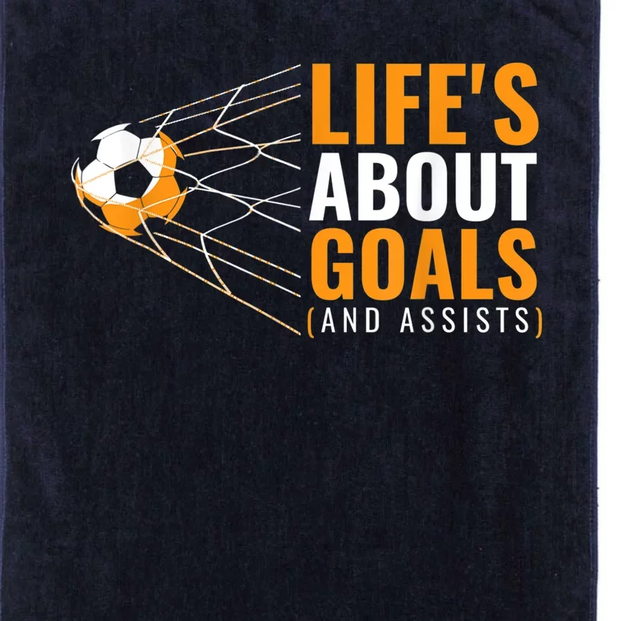 Soccer Shirt for Boys | 'Life's About Goals' | Boys Soccer Platinum Collection Golf Towel