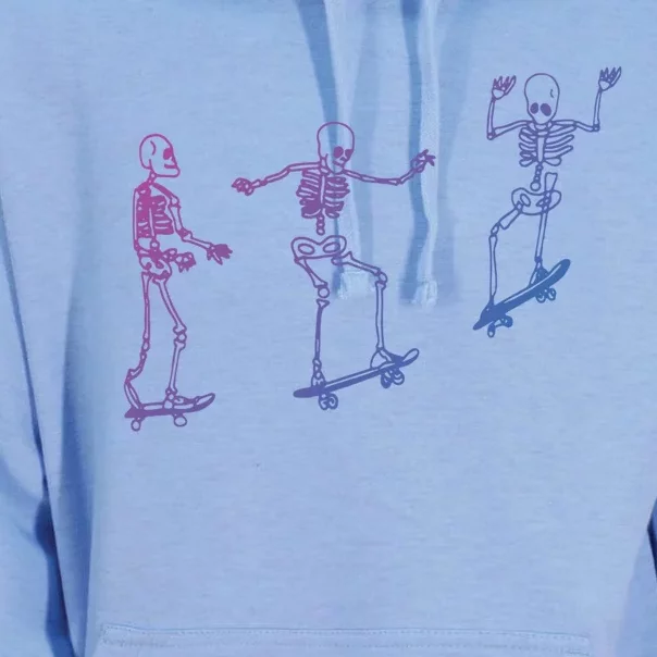 Skateboarding Skeleton Funny Skater Skating Aesthetic Gift Unisex Surf Hoodie