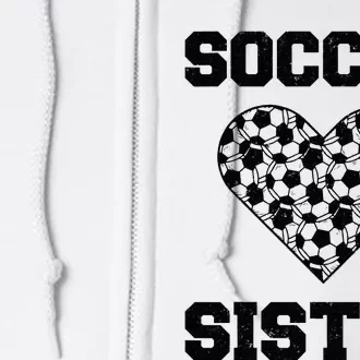 Soccer Sister Family Matching Sport Lover Soccer Ball Full Zip Hoodie