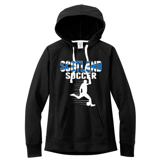 Scotland Soccer Fans Jersey Scottish Flag Football Lovers Women's Fleece Hoodie