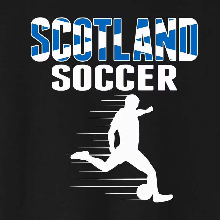 Scotland Soccer Fans Jersey Scottish Flag Football Lovers Women's Crop Top Tee