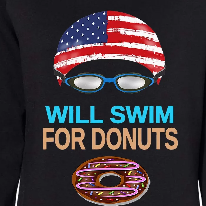 Swim Swimmer Funny Swimming Goggles Cap Donuts Womens California Wash Sweatshirt