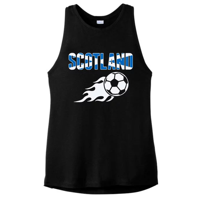 Scotland Soccer Fans Jersey Scottish Flag Football Lovers Ladies Tri-Blend Wicking Tank