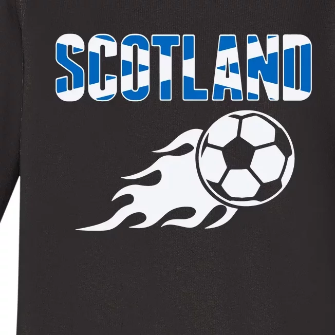 Scotland Soccer Fans Jersey Scottish Flag Football Lovers Baby Long Sleeve Bodysuit